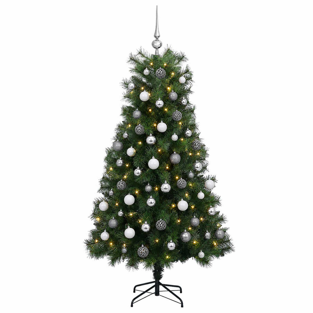 Artificial Hinged Christmas Tree with Baubles 240 cm 300 LEDs