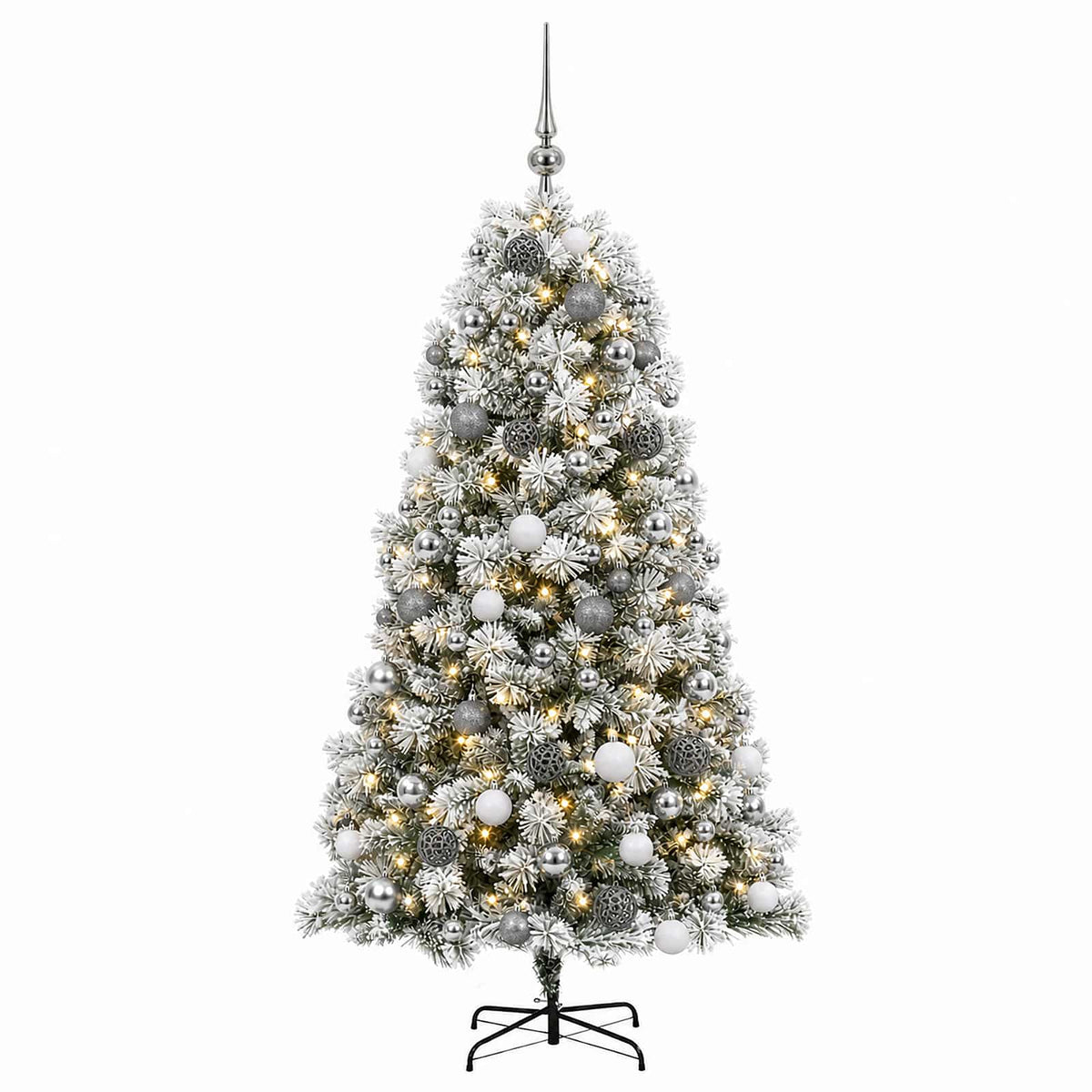 Artificial Hinged Christmas Tree with Baubles 240 cm 300 LEDs