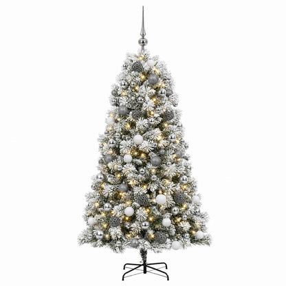 Artificial Hinged Christmas Tree with Baubles 240 cm 300 LEDs