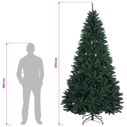 Artificial Hinged Christmas Tree Dark Green 270 cm 600 LEDs