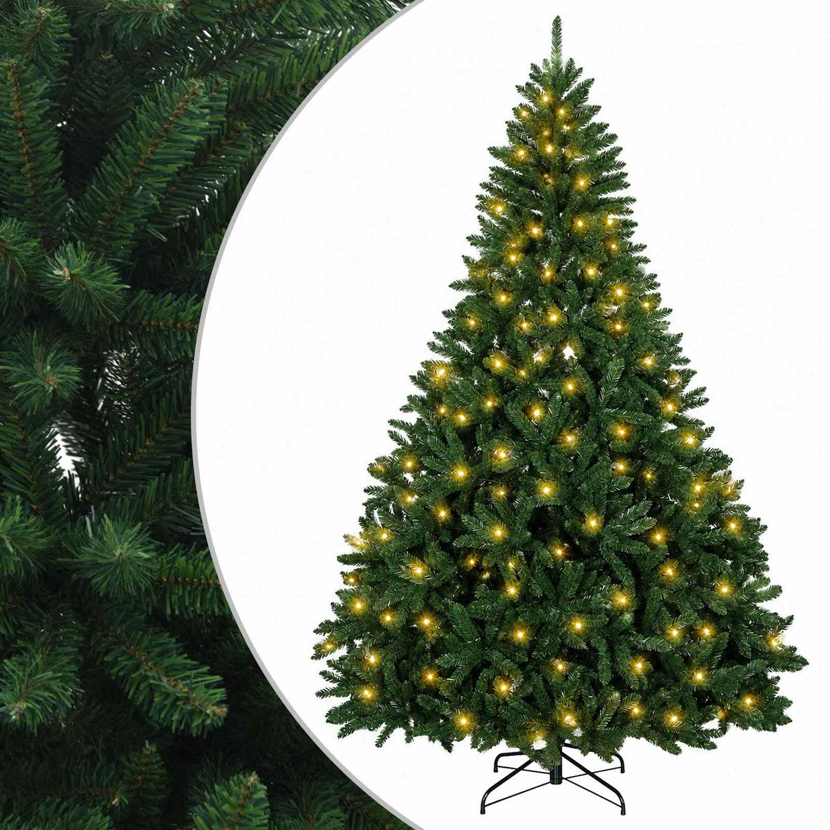 Artificial Hinged Christmas Tree 270 cm 300 LEDs Warm White