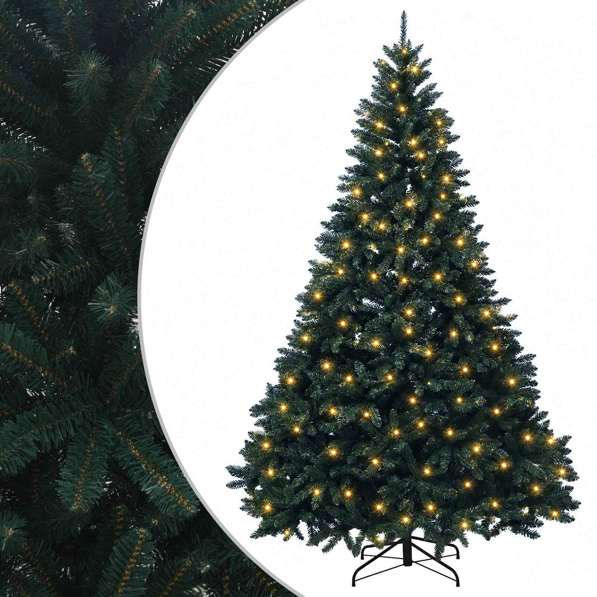 Artificial Hinged Christmas Tree 270 cm 600 LEDs Warm White