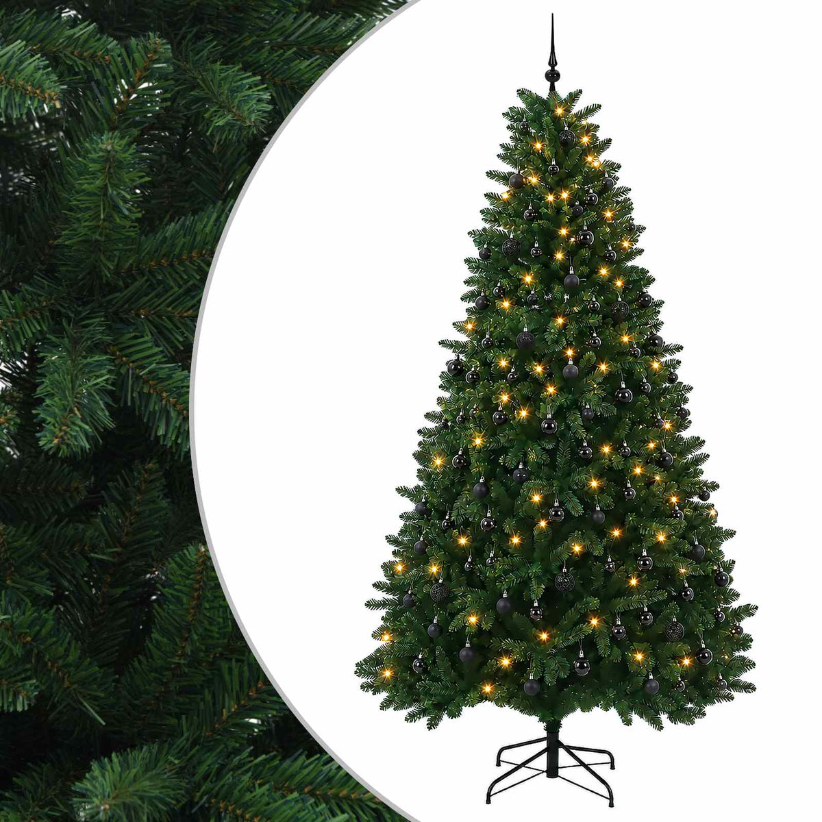 Artificial Christmas Tree Mid-green with Bauble 270 cm 600 LEDs