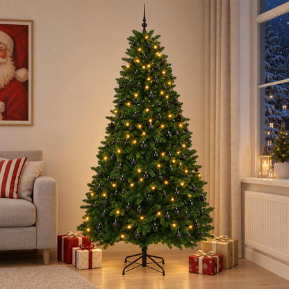 Artificial Christmas Tree Mid-green with Bauble 270 cm 600 LEDs