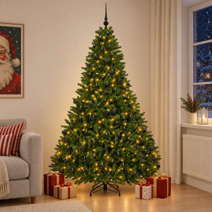 Artificial Christmas Tree Light Green with Baubles 300 cm