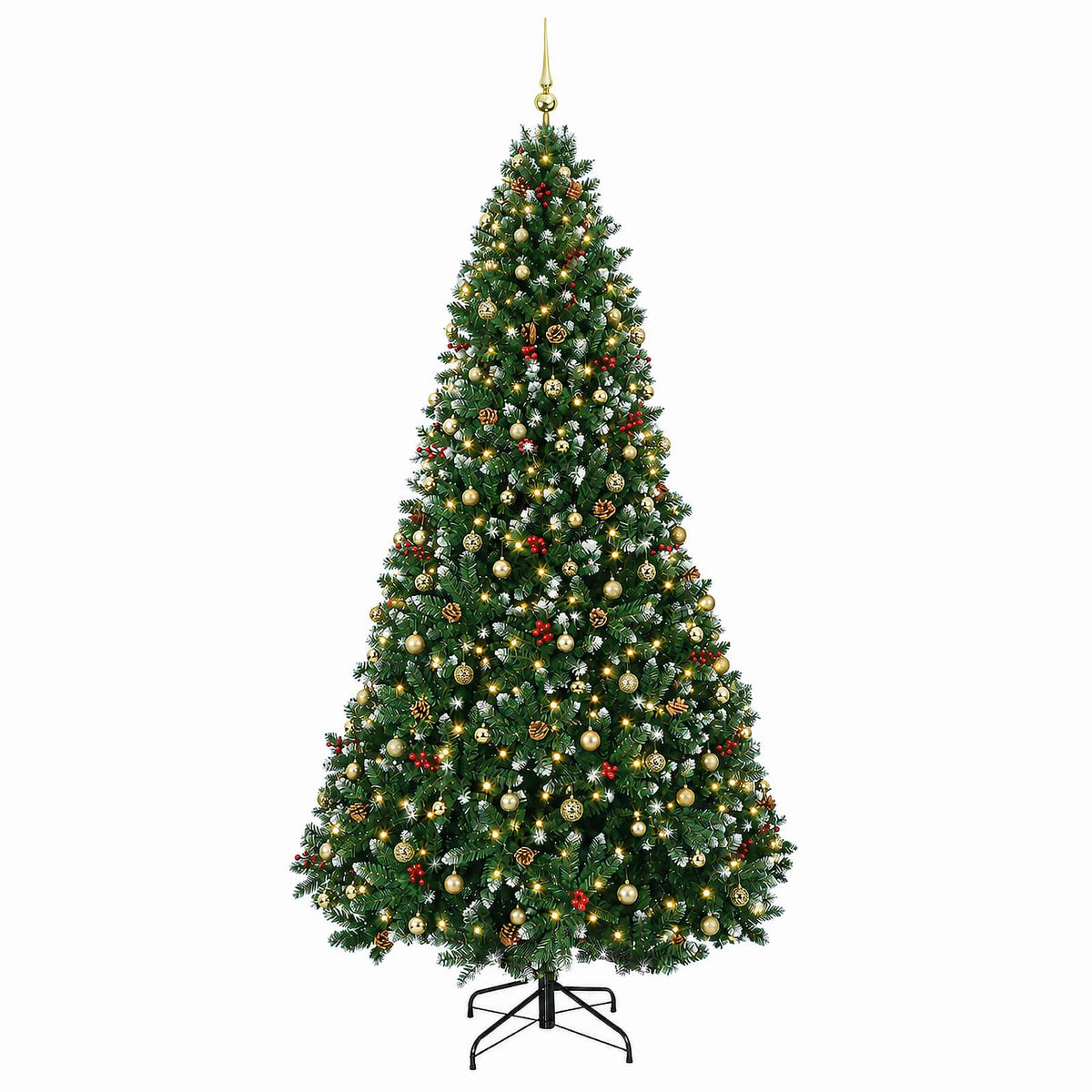 Artificial Green Christmas Tree with Baubles 270 cm 300 LEDs