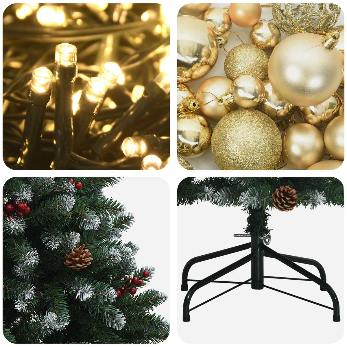 Artificial Green Christmas Tree with Baubles 300 cm 300 LEDs