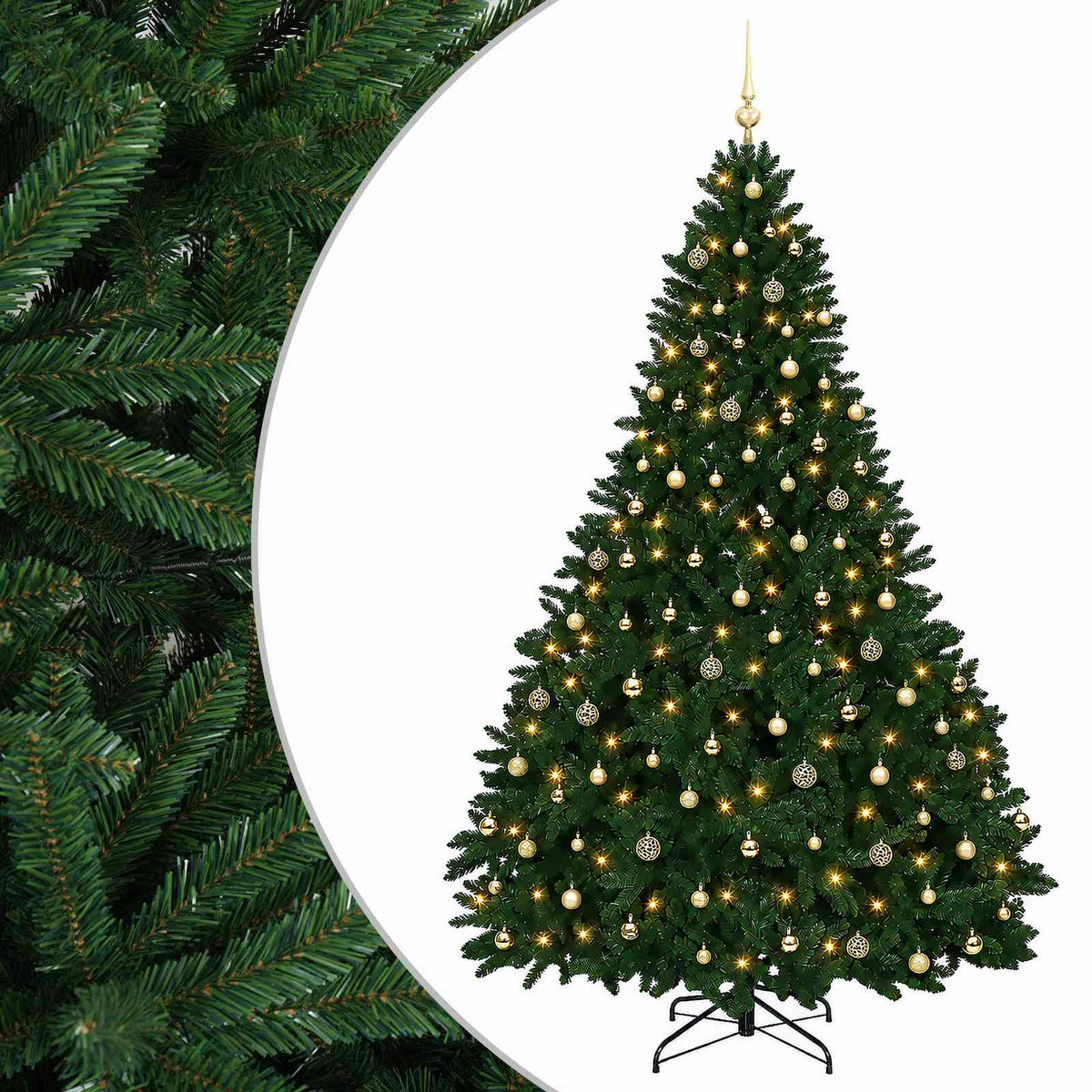 Artificial Christmas Tree Mid-green with Ornament 270 cm