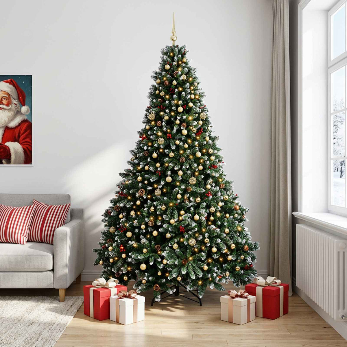 Artificial Christmas Tree Green with Bauble 270 cm 300 LEDs