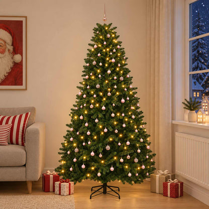 Artificial Christmas Tree Mid-green with Bauble 270 cm 600 LEDs