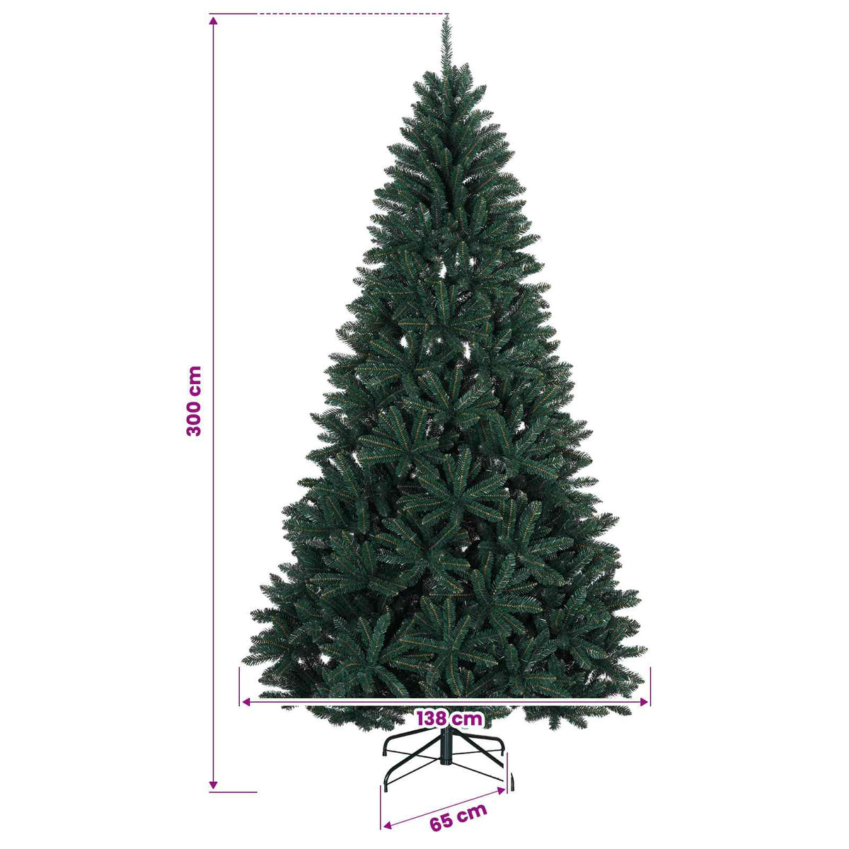 Artificial Christmas Tree Dark Green with Bauble 300 cm
