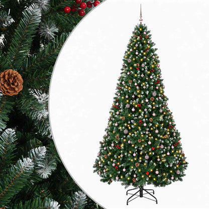 Green Artificial Christmas Tree with Baubles 270 cm 300 LEDs
