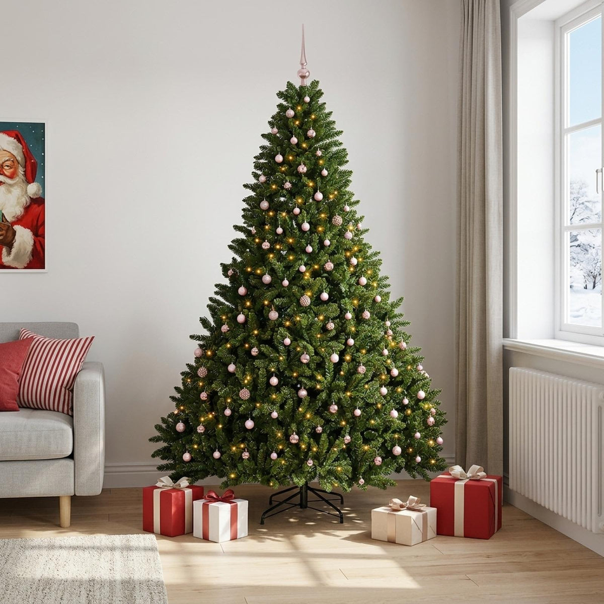 Artificial Christmas Tree Light Green with Bauble 270 cm