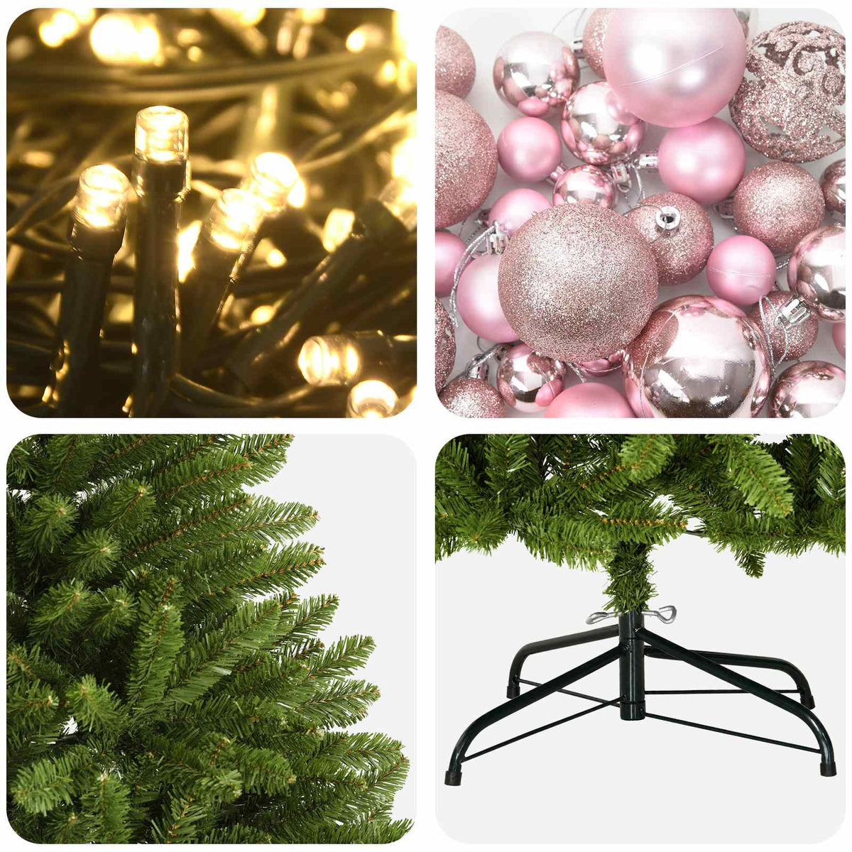 Artificial Light Green Christmas Tree with Baubles 300 cm
