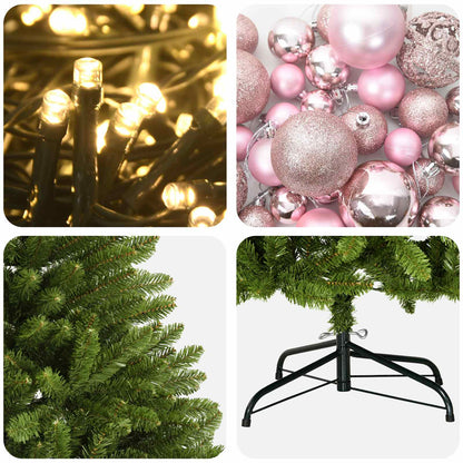 Artificial Light Green Christmas Tree with Baubles 300 cm