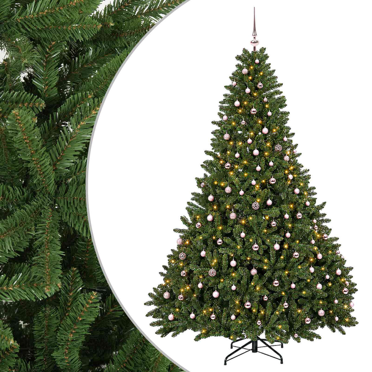 Artificial Light Green Christmas Tree with Baubles 300 cm