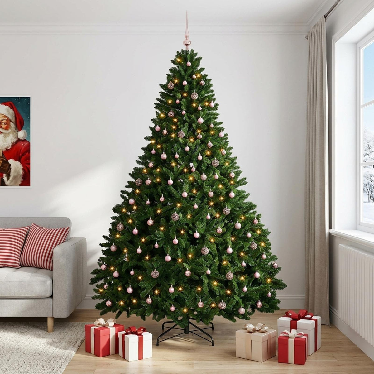 Artificial Christmas Tree Mid-green with Ornament 270 cm