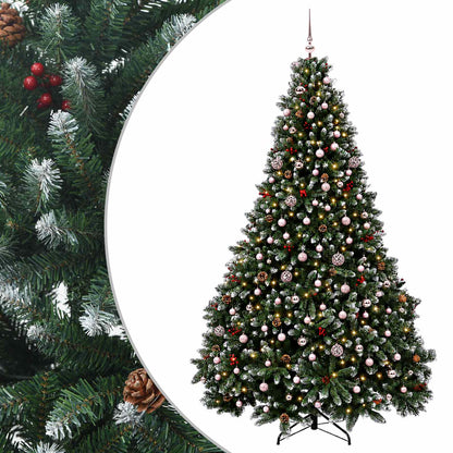 Green Artificial Christmas Tree with Baubles 270 cm 300 LEDs