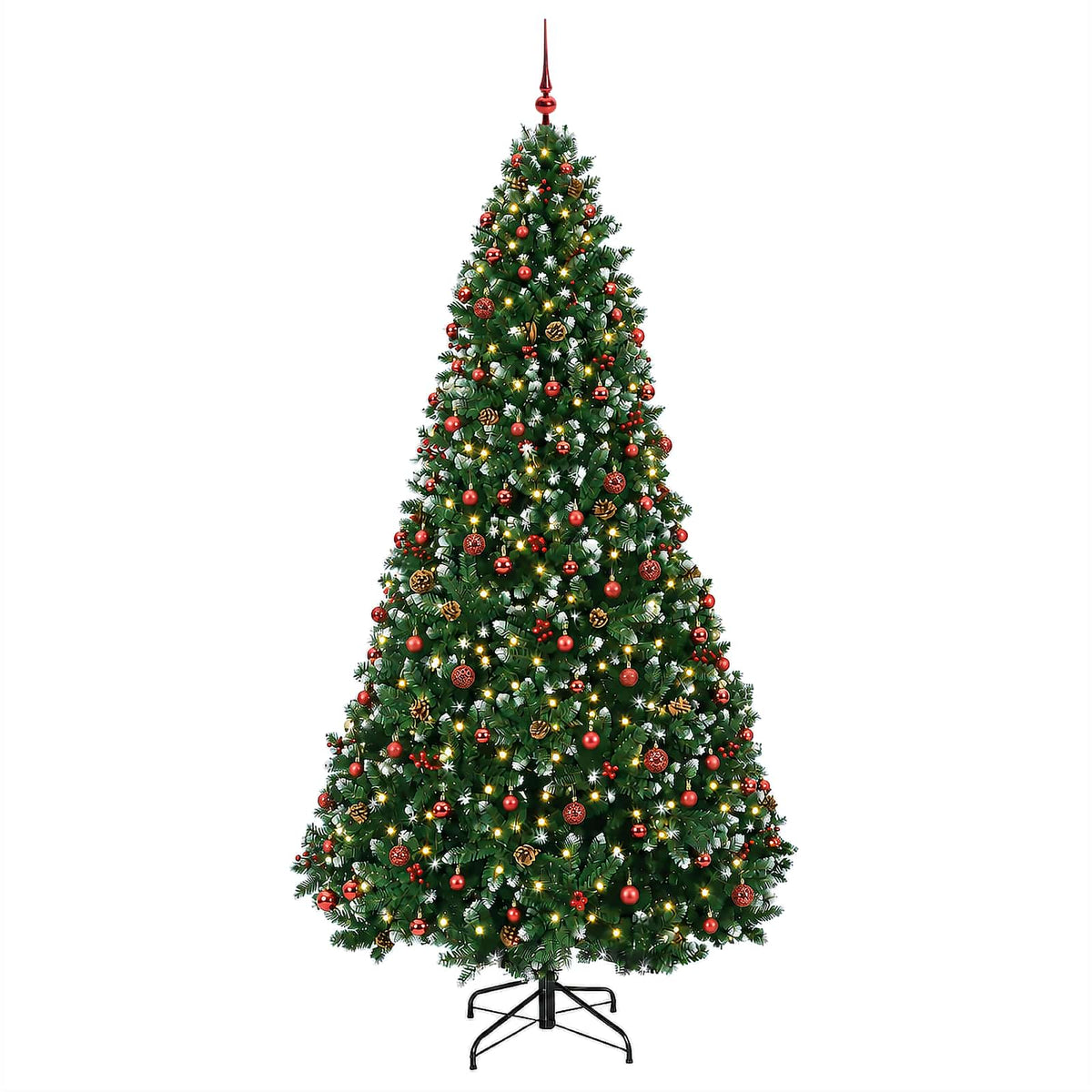 Artificial Christmas Tree Green with Baubles 270 cm 300 LEDs