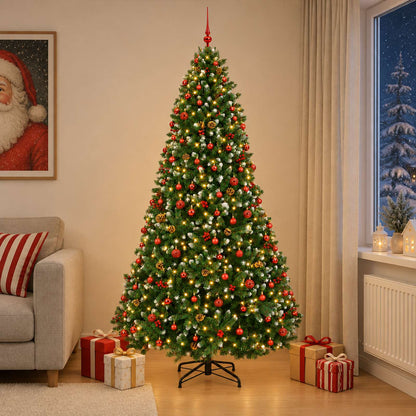 Artificial Christmas Tree Green with Baubles 270 cm 300 LEDs