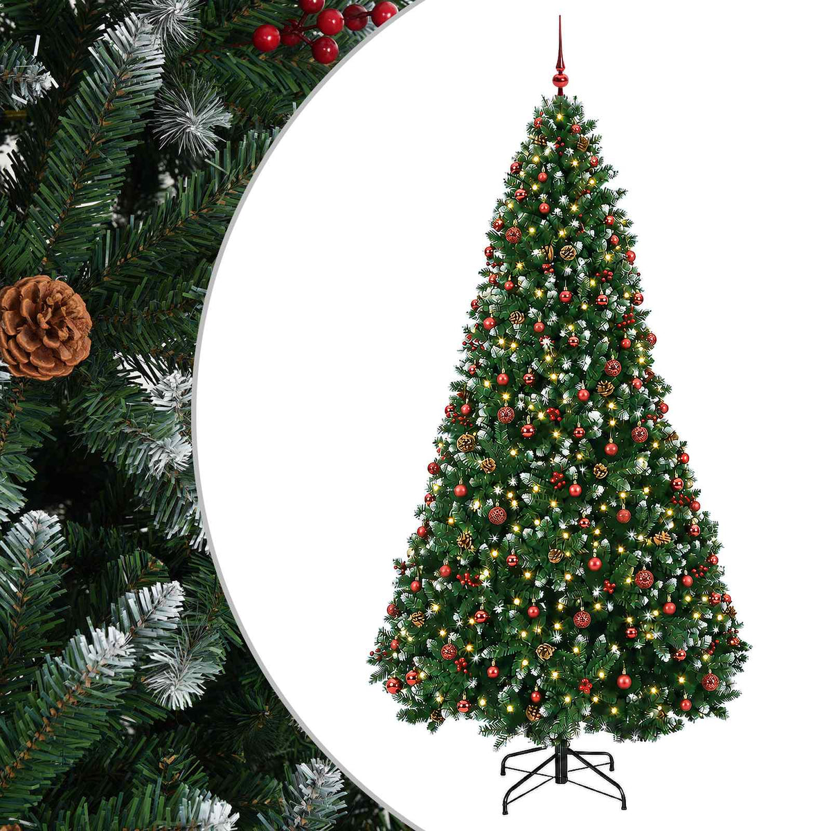 Artificial Christmas Tree Green with Baubles 300 cm 300 LEDs
