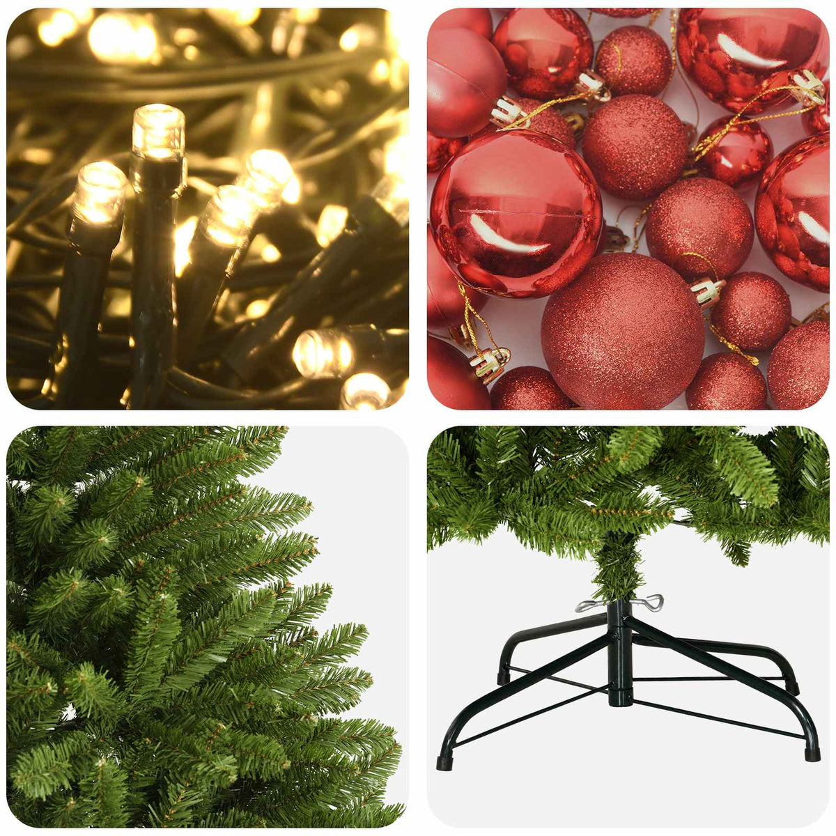 Artificial Light Green Christmas Tree with Baubles 300 cm