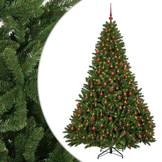 Artificial Light Green Christmas Tree with Baubles 300 cm