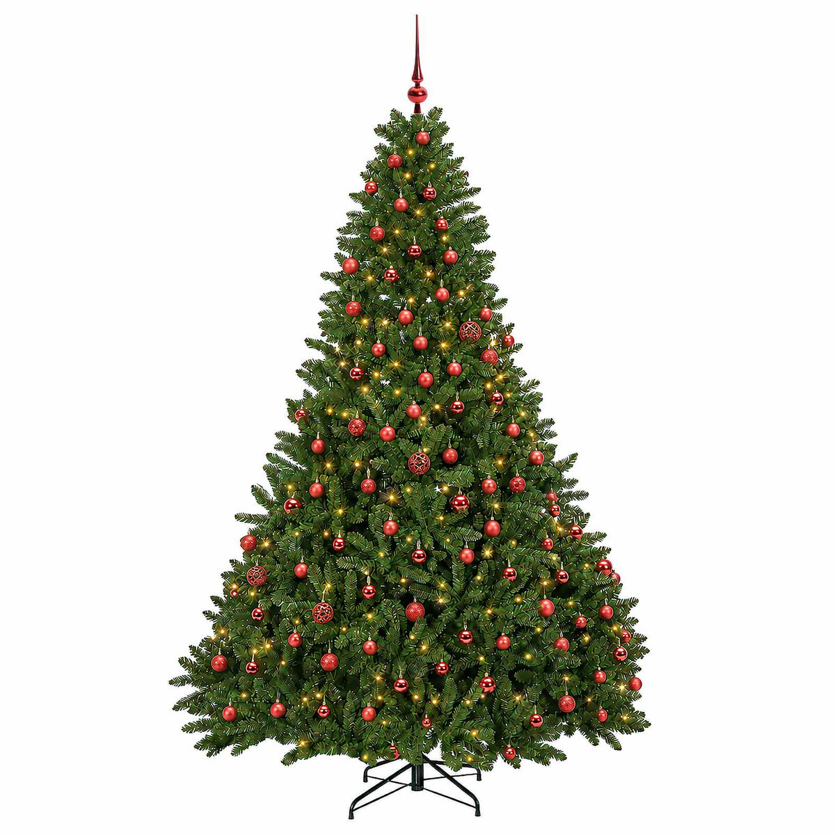 Artificial Light Green Christmas Tree with Baubles 300 cm