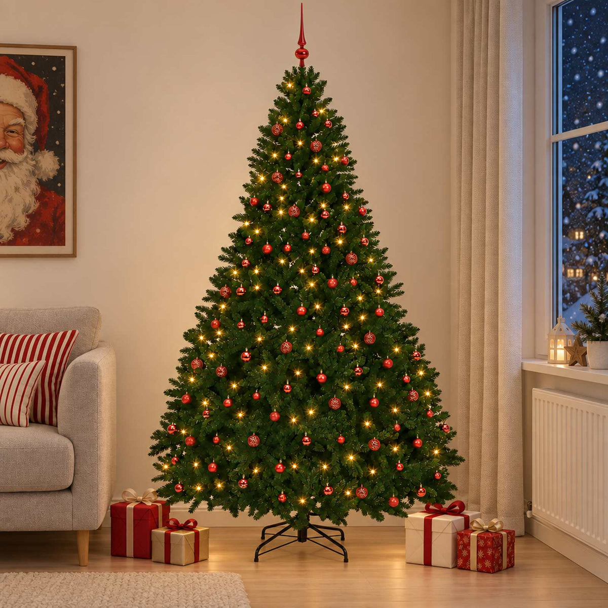 Artificial Christmas Tree Mid-green with Ornament 270 cm