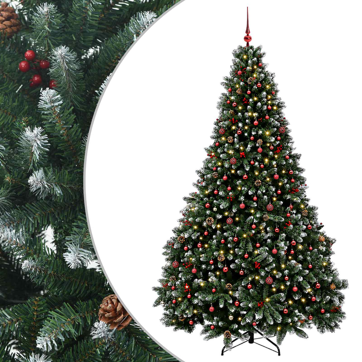 Artificial Christmas Tree Green with Baubles 270 cm 300 LEDs