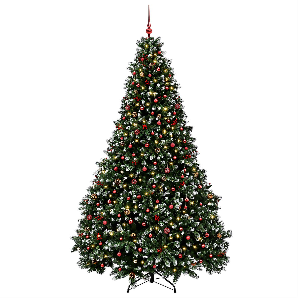 Artificial Christmas Tree Green with Baubles 270 cm 300 LEDs