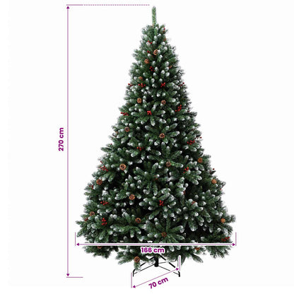 Artificial Christmas Tree Green with Baubles 270 cm 300 LEDs