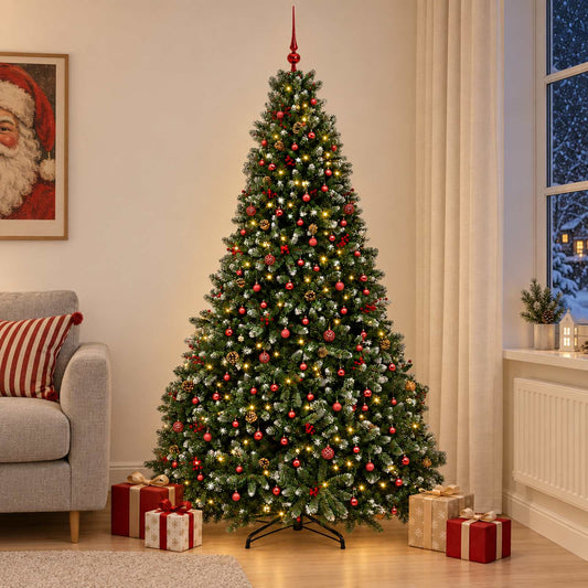 Artificial Christmas Tree Green with Baubles 270 cm 300 LEDs