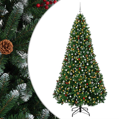 Green Artificial Christmas Tree with Baubles 300 cm 300 LEDs