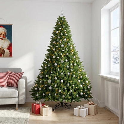 Artificial Light Green Christmas Tree with Baubles 300 cm