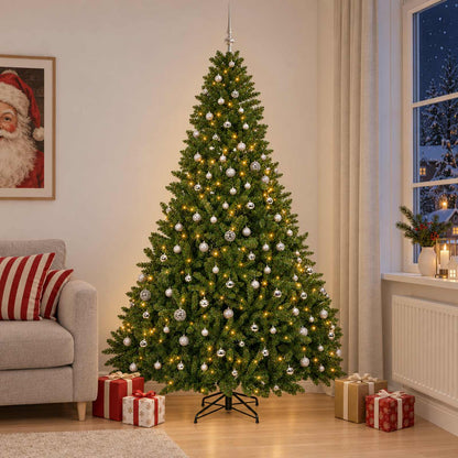 Artificial Light Green Christmas Tree with Baubles 300 cm