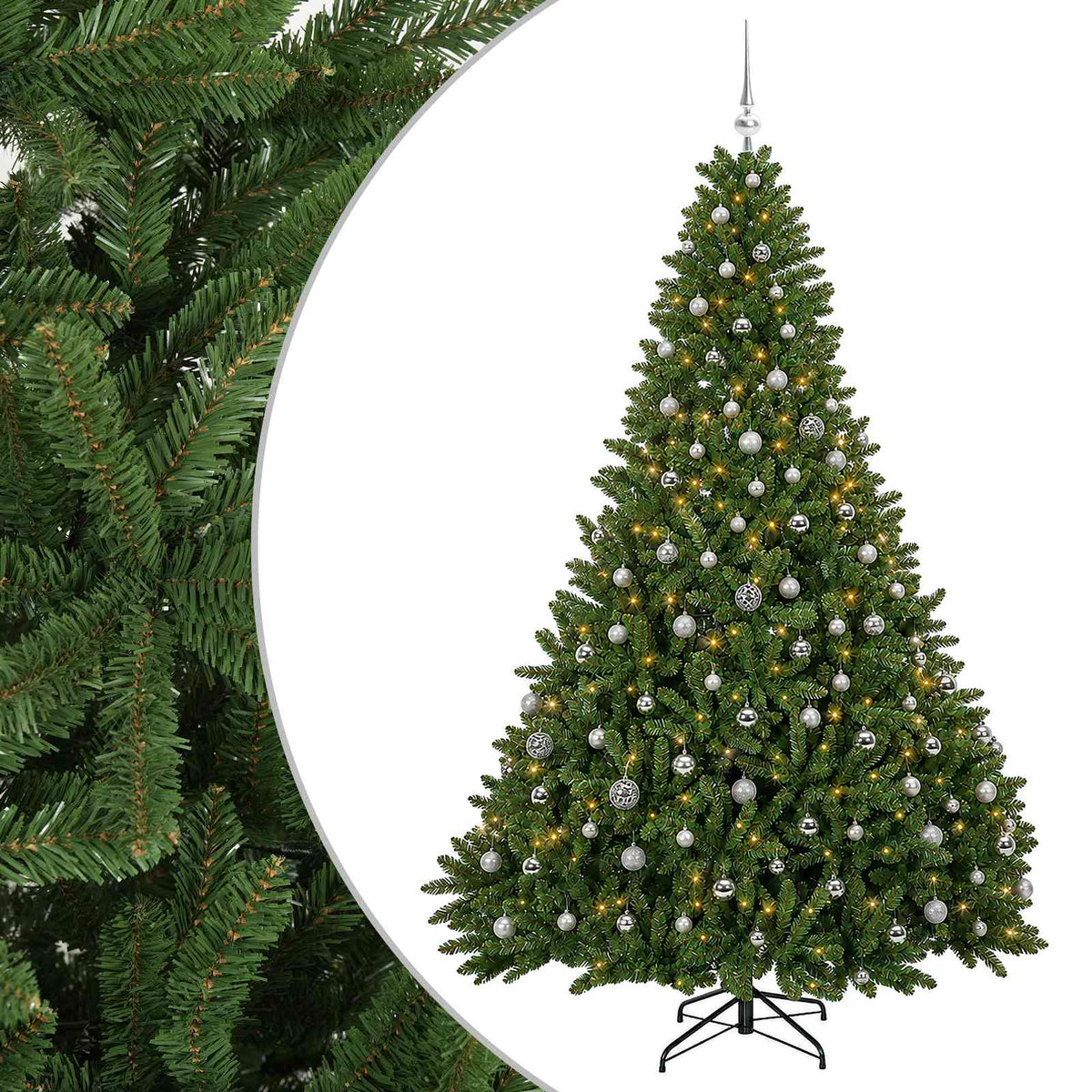Artificial Light Green Christmas Tree with Baubles 300 cm