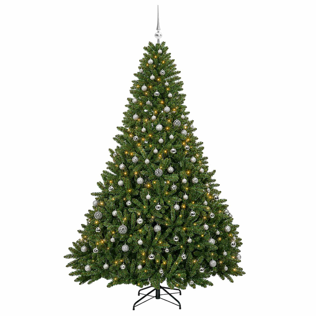 Artificial Light Green Christmas Tree with Baubles 300 cm