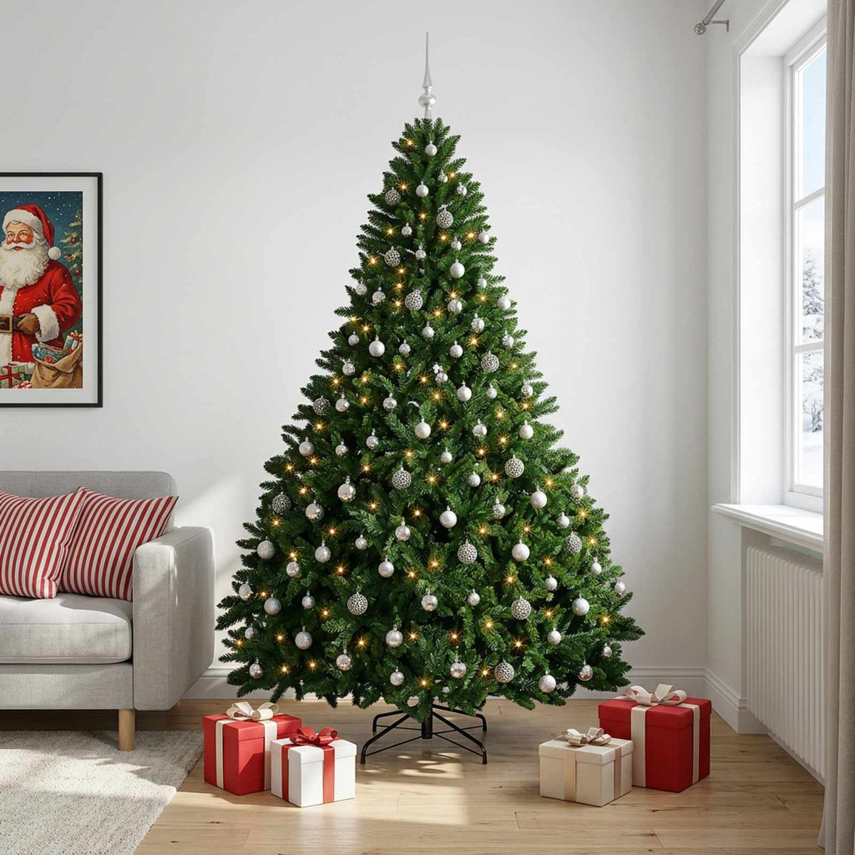 Artificial Christmas Tree Mid-green with Ornament 270 cm