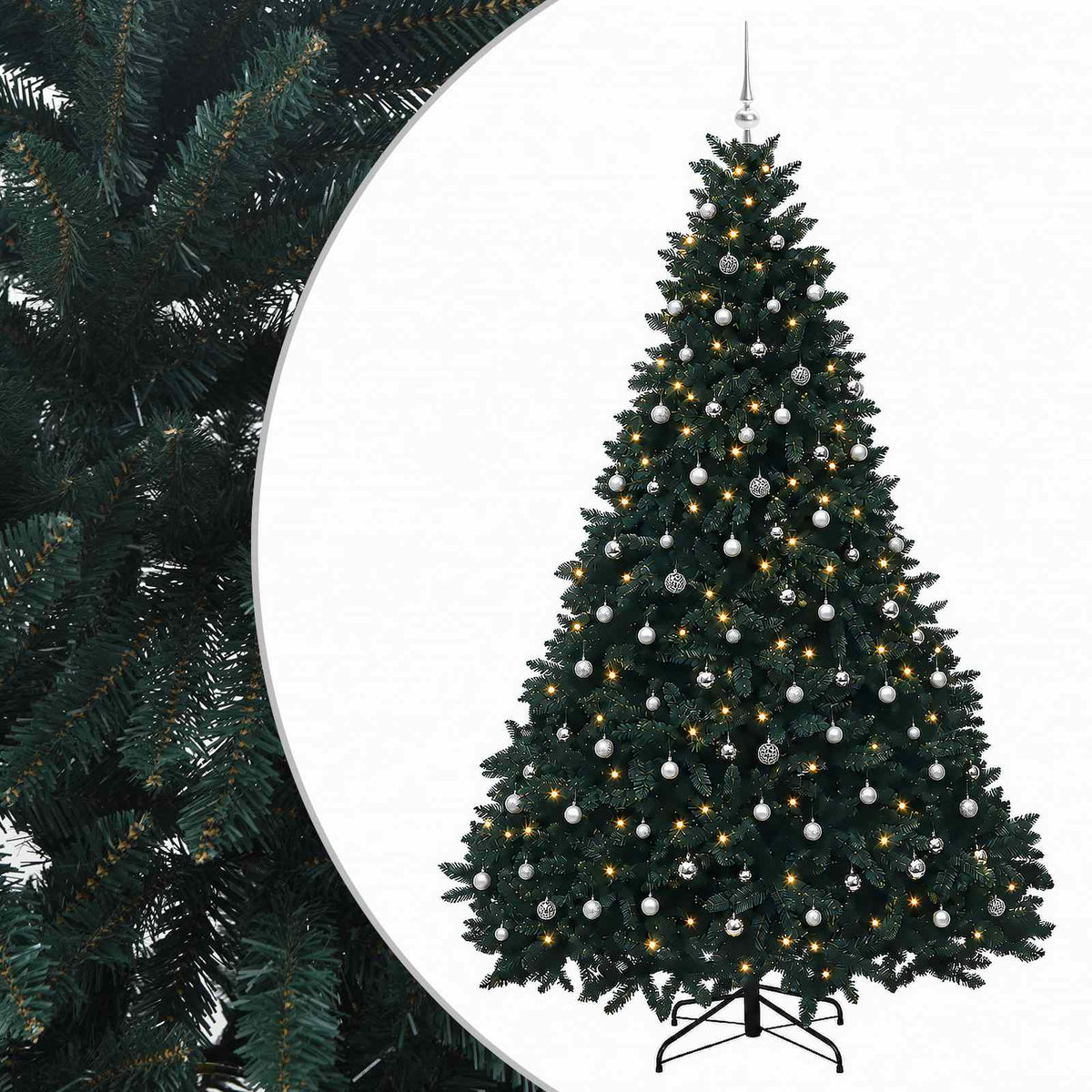 Artificial Christmas Tree Dark Green with Bauble 270 cm
