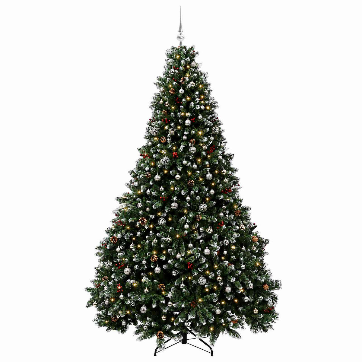 Artificial Christmas Tree Green with Baubles 270 cm 300 LEDs