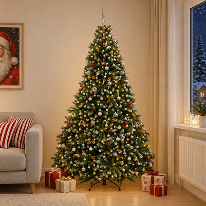 Artificial Christmas Tree Green with Baubles 270 cm 300 LEDs