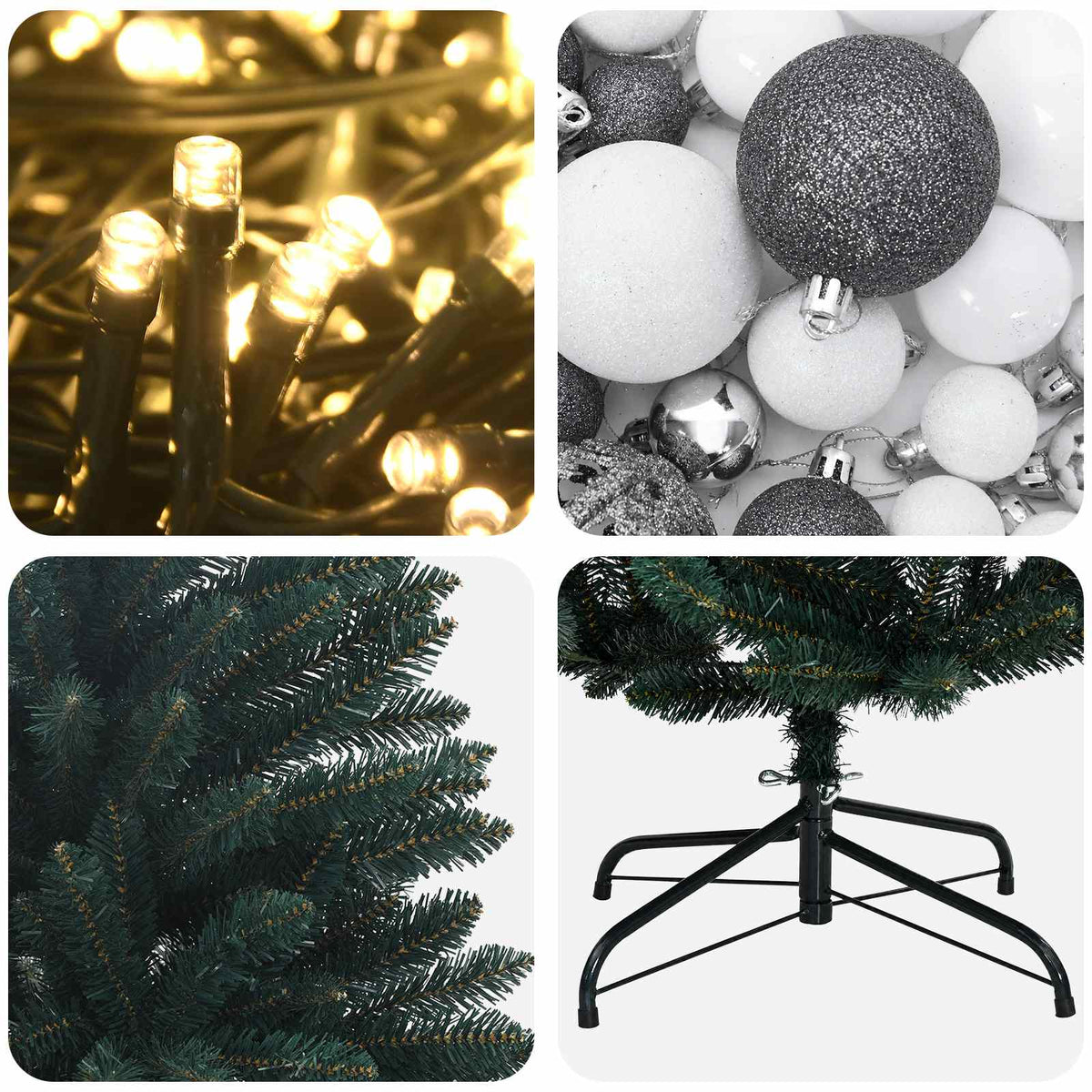 Artificial Christmas Tree Dark Green with Bauble 270 cm