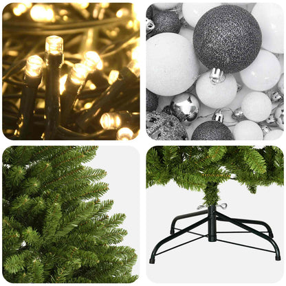 Artificial Christmas Tree Light Green with Baubles 300 cm