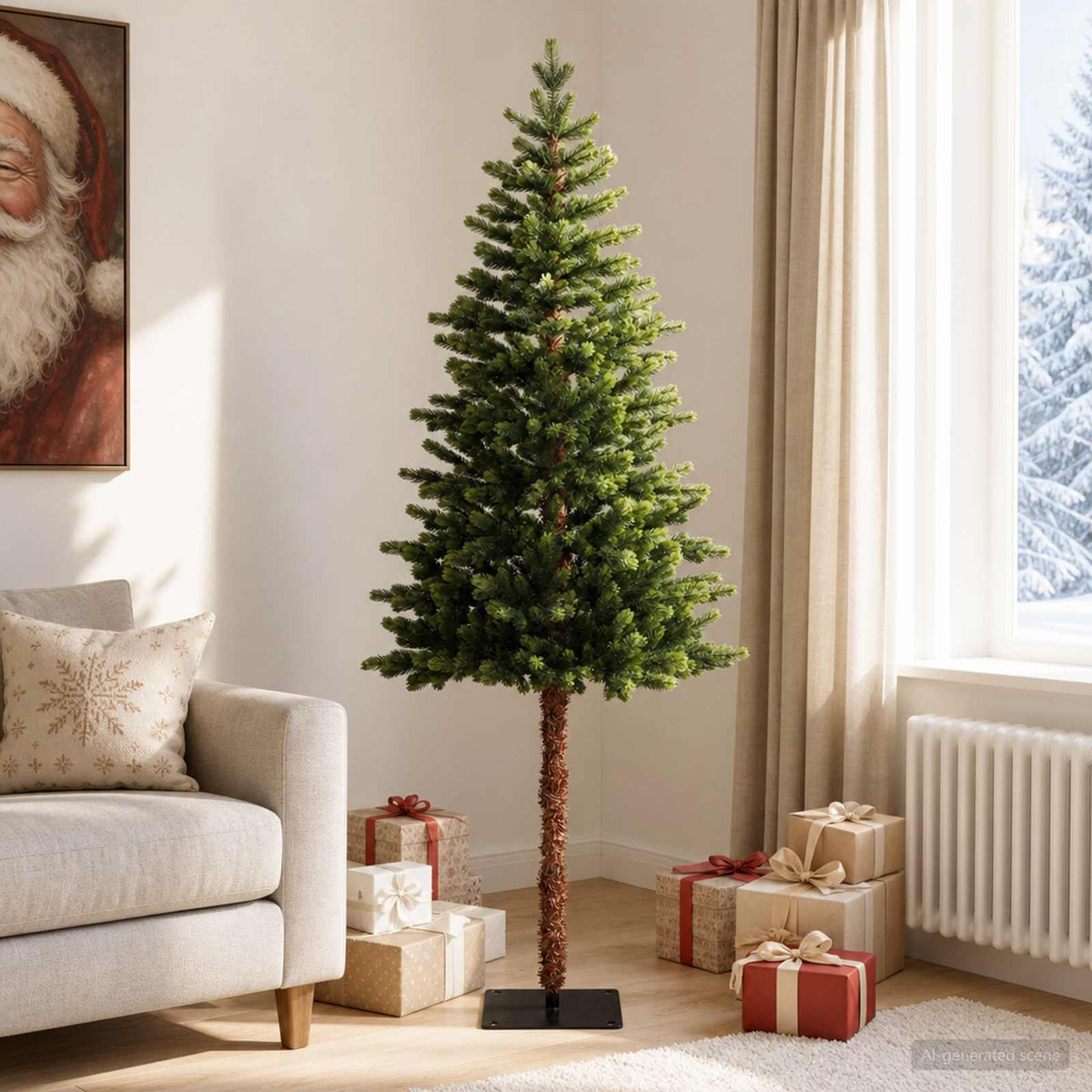 Artificial Hinged Christmas Tree 180 cm PVC and Metal Green