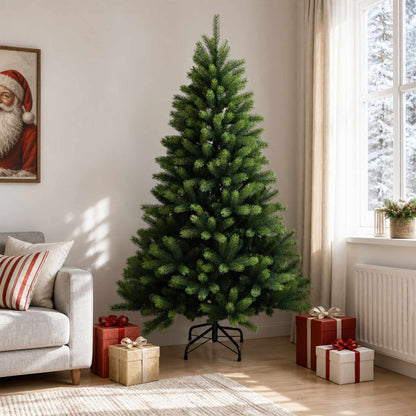 Artificial Hinged Christmas Tree 180 cm PVC and Metal Green