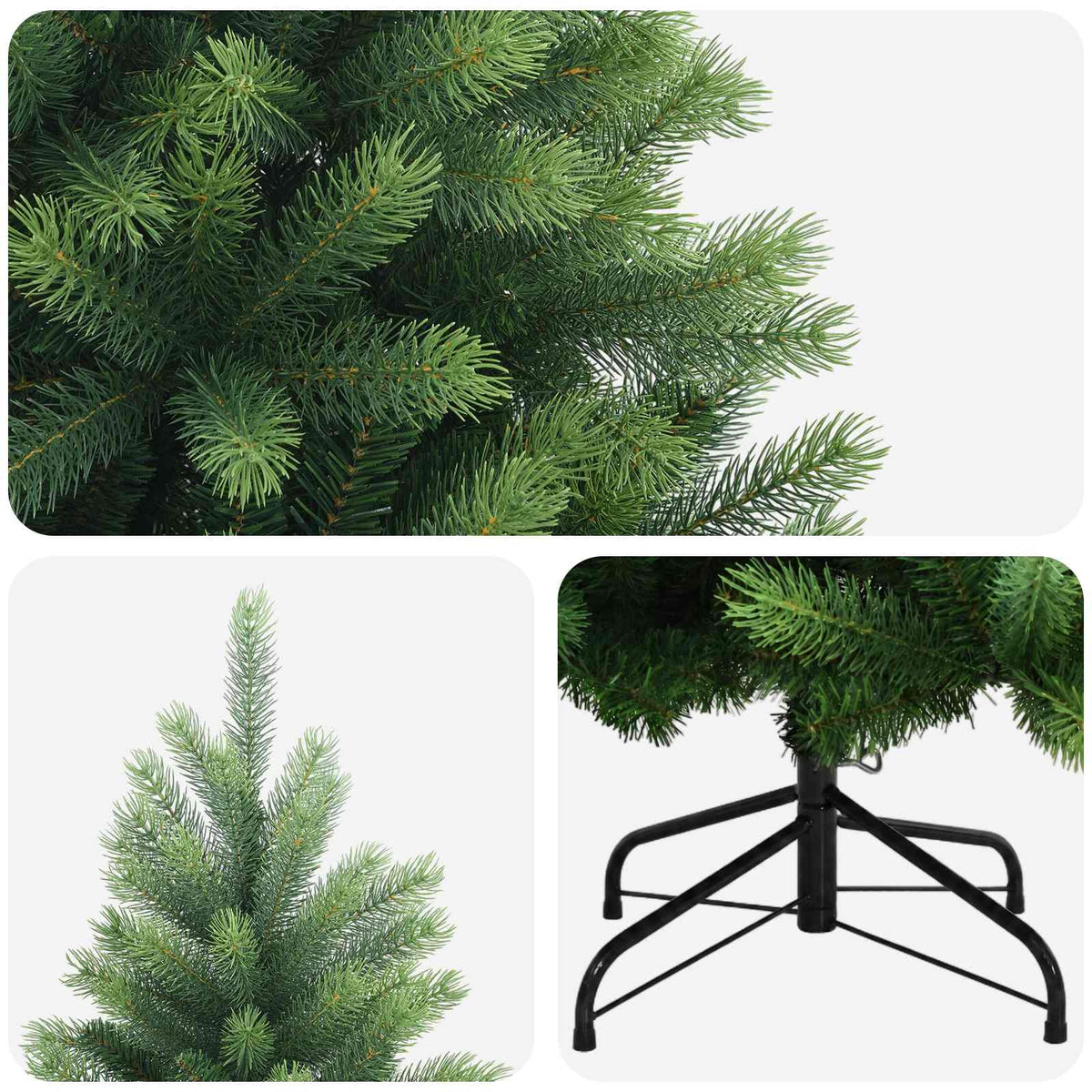 Artificial Hinged Christmas Tree 180 cm PVC and Metal Green