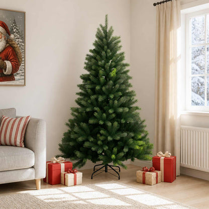 Artificial Hinged Christmas Tree 210 cm PVC and Metal Green