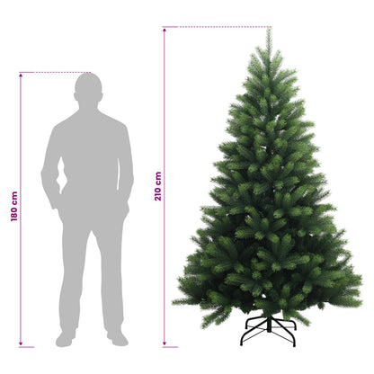 Artificial Hinged Christmas Tree 210 cm PVC and Metal Green