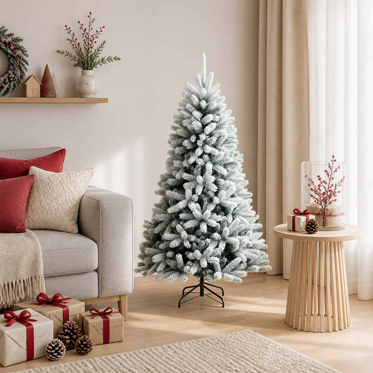 Artificial Hinged Christmas Tree 120 cm PVC and Metal